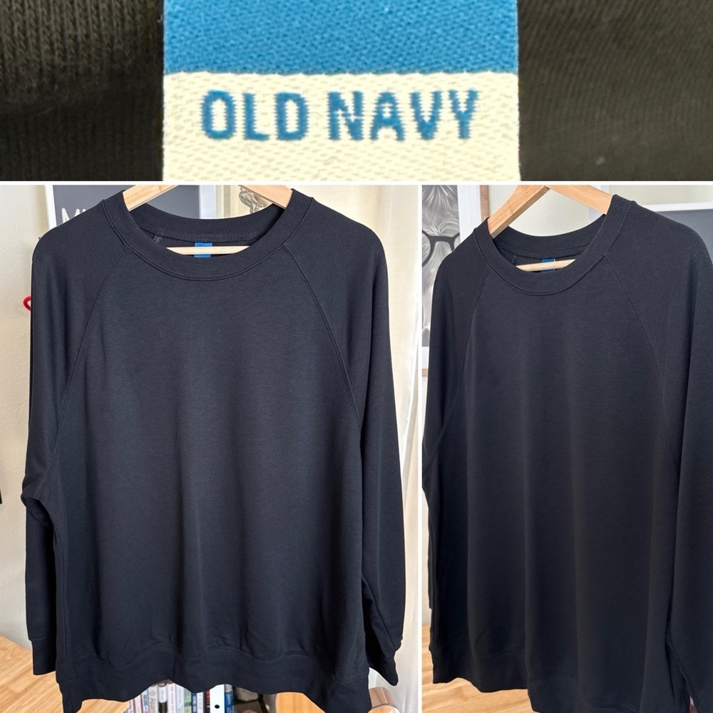 Old Navy Classic Solid Black Cotton Blend Longsleeve Women’s Sweatshirt Size M